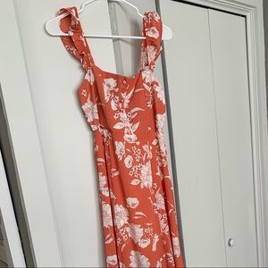 Coral Floral Maxi Dress